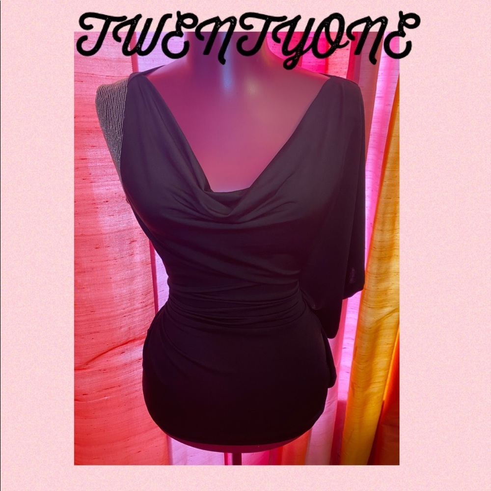 Black One Shoulder Top from Twenty One (Forever 21) Medium